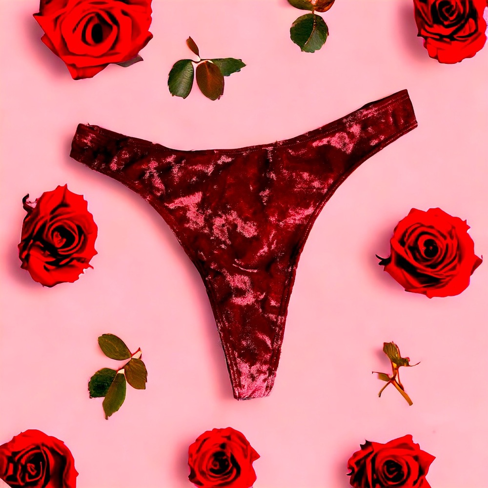 NWOT PINK Victoria’s Secret Velour Thong Panty